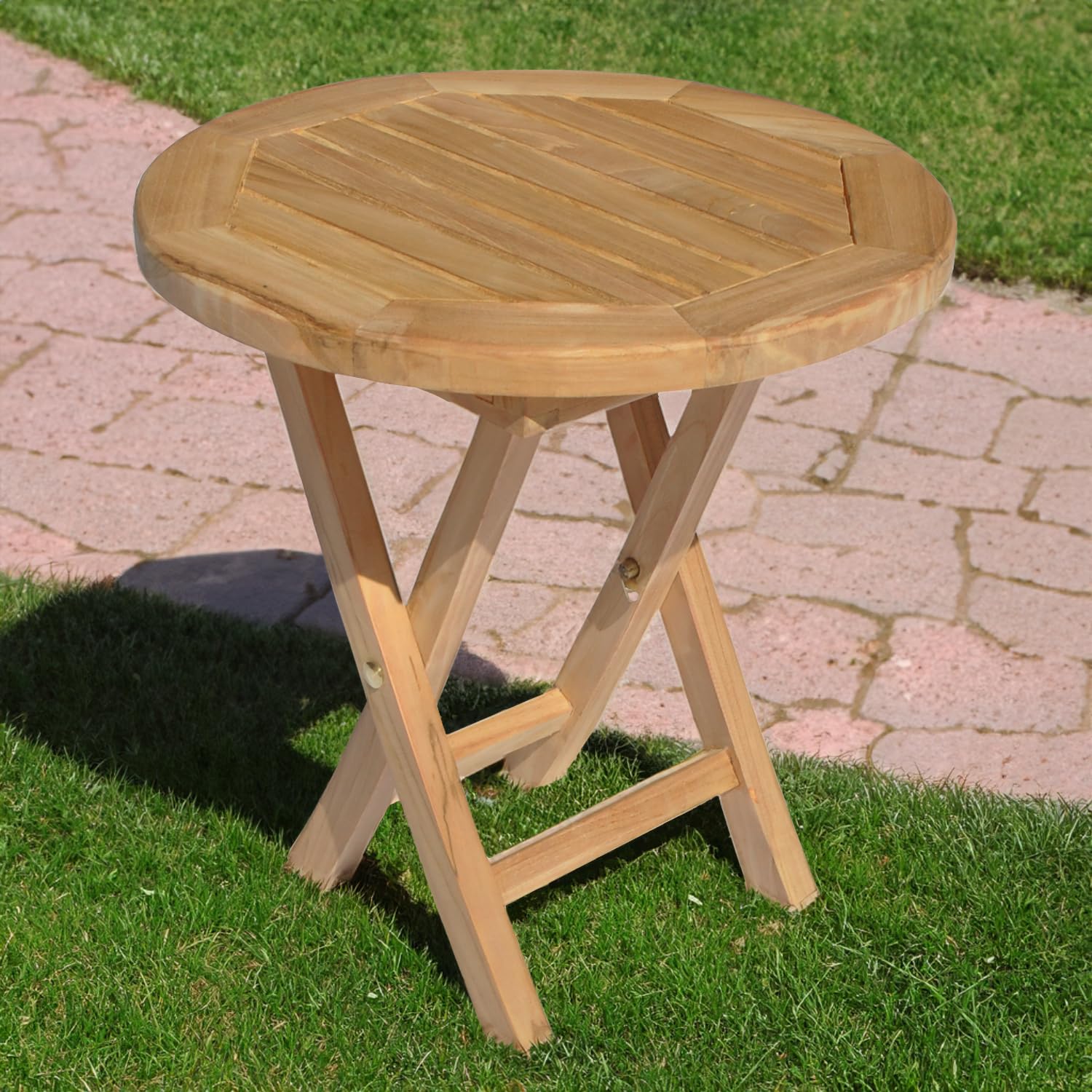 Happy Garden Tavolino rotondo in teak 50 cm LOMBOK