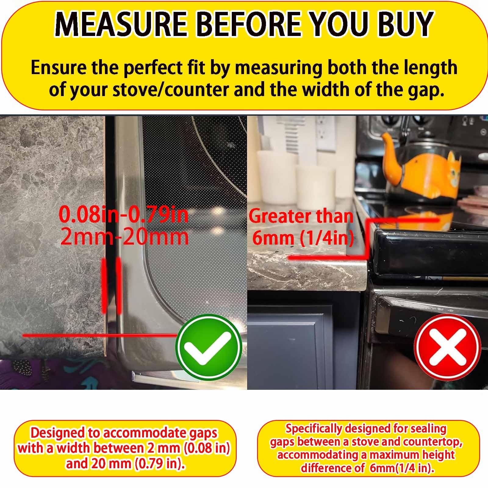 Silicone Stove Gap Covers - Keep Kitchen Clean -5