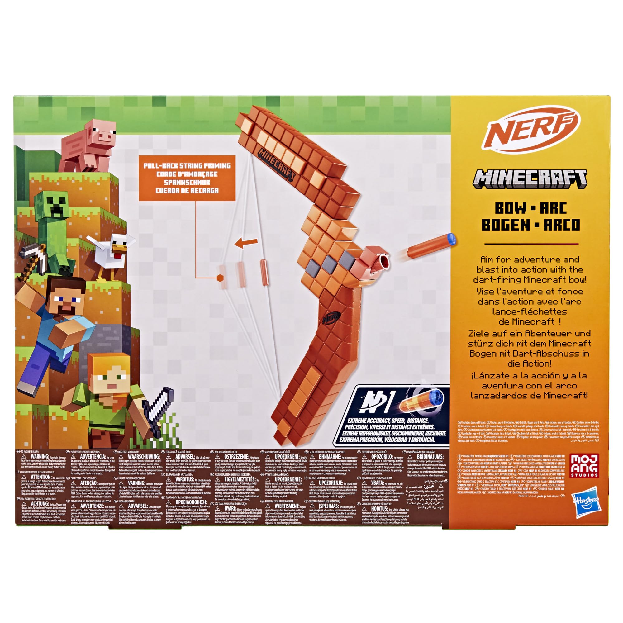 Wyrzutnia strzałek - łuk Nerf Minecraft, 8 strzałek Nerf N1