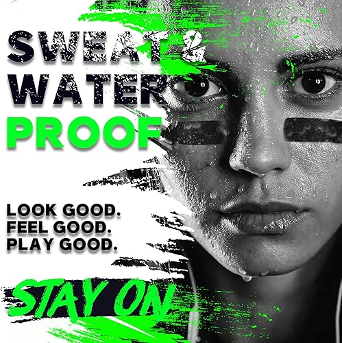 Miniatura 6 de Palo negro para ojos, antirreflejos, para béisbol, sóftbol, fútbol, hockey, lacrosse, a prueba de sudor, pintura de grasa negra para ojos para