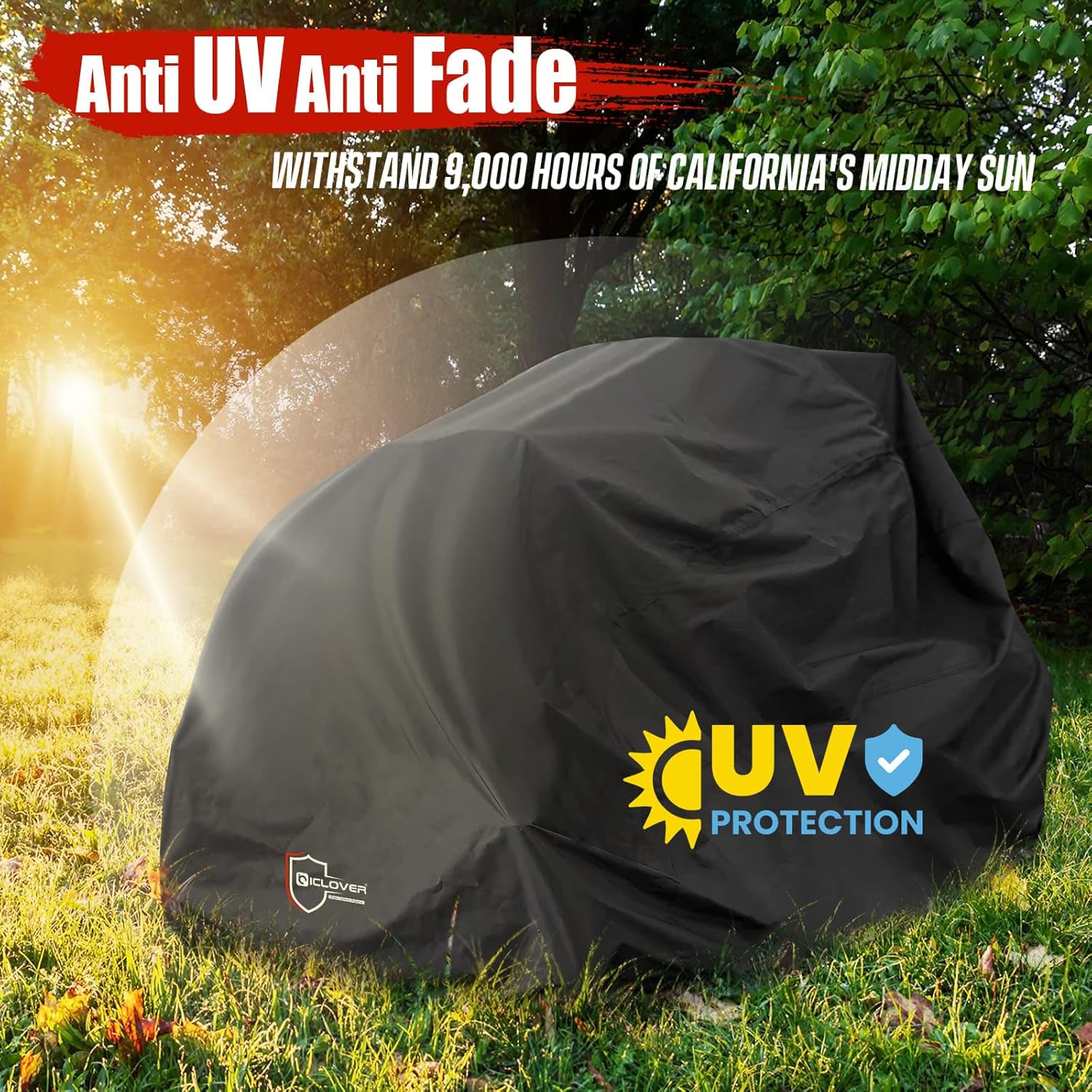 Riding Lawn Mower Cover, Universal Fits Decks up to 54", 600D Heavy Duty Waterproof Lawn Tractor Cover, Outdoor Protection Against UV, Dust, Wind, Ride-on Mower Tractor Storage with Elastic Hem