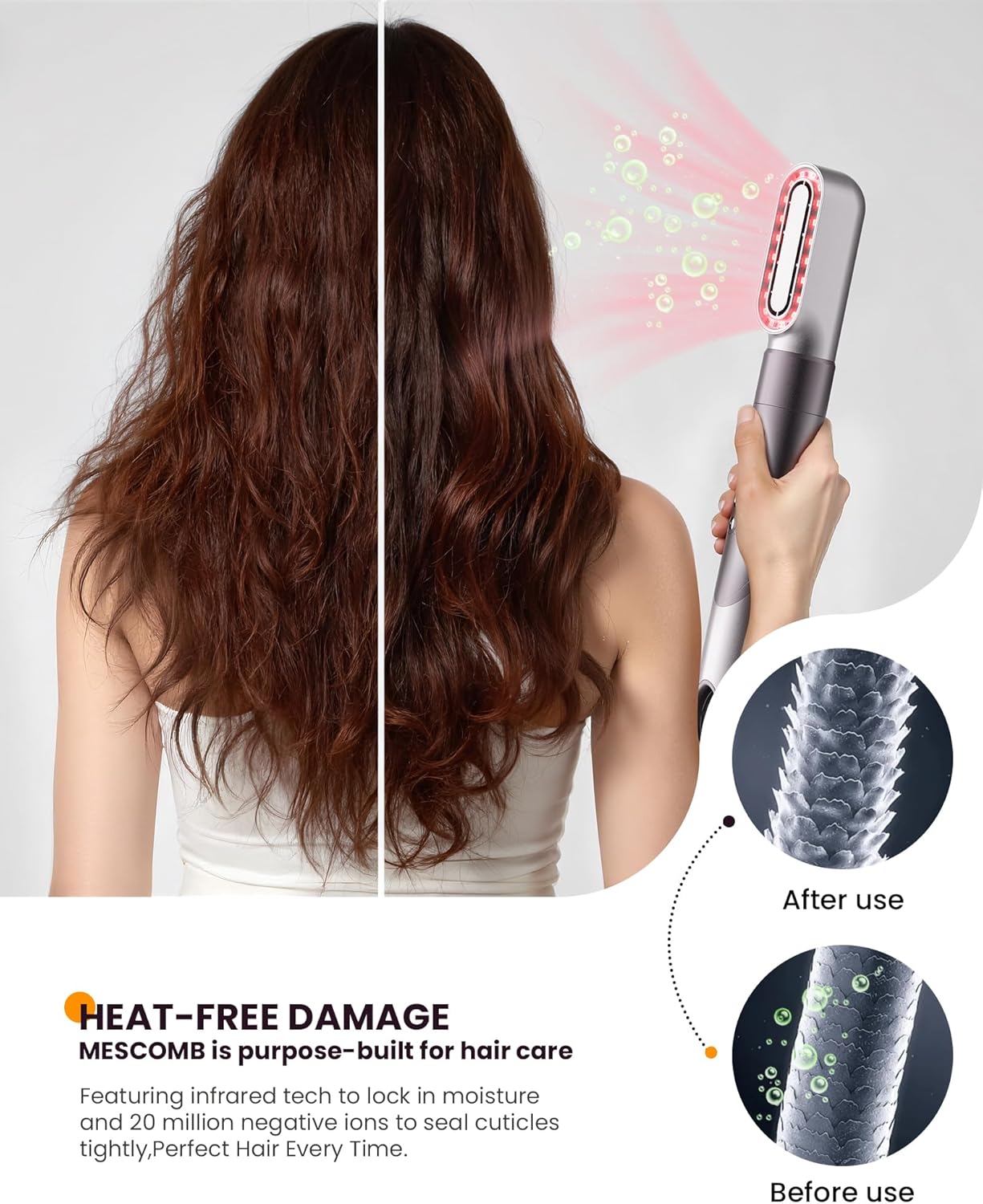 MESCOMB Upgraded Infrared 6 in 1 Hot Air Styler Wrap - Dual Voltage Hair Dryer| Fast Drying & No Heat Damage, Professional Multi-Styler for Curling, Volumizing & Smooth Straightening (100V-240V) - Image 4