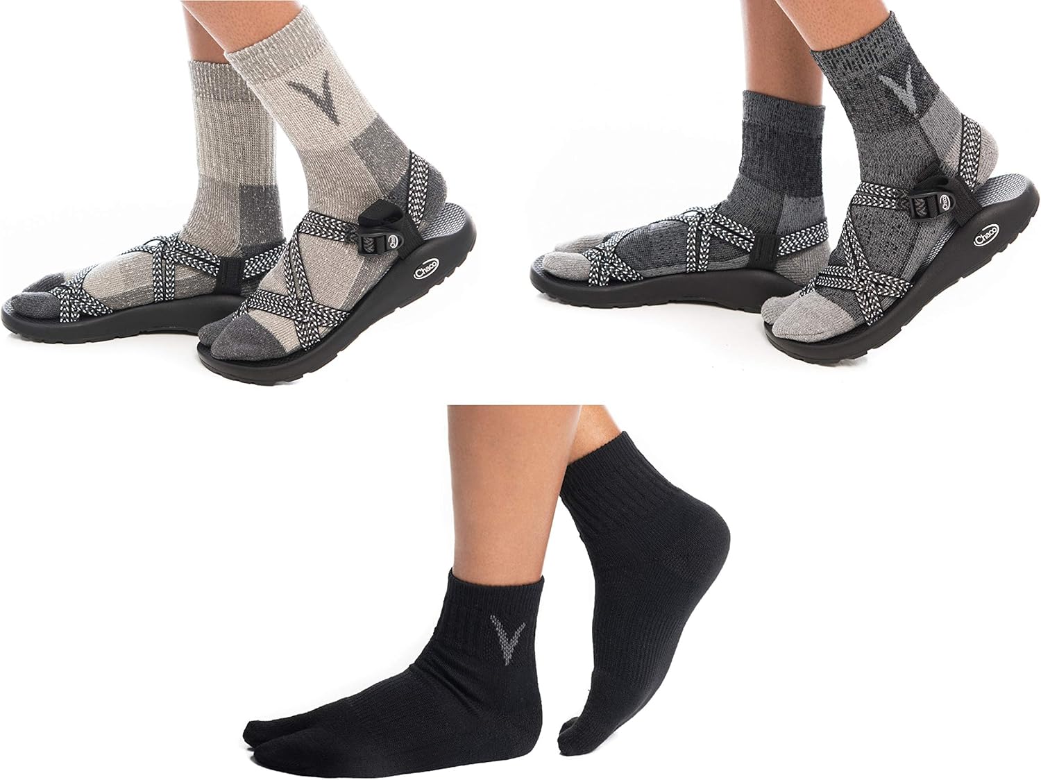 3 pares de calcetines de lana con punta en V y puntera grande Tabi talla del zapato hombres 85-105 mujeres 9-115