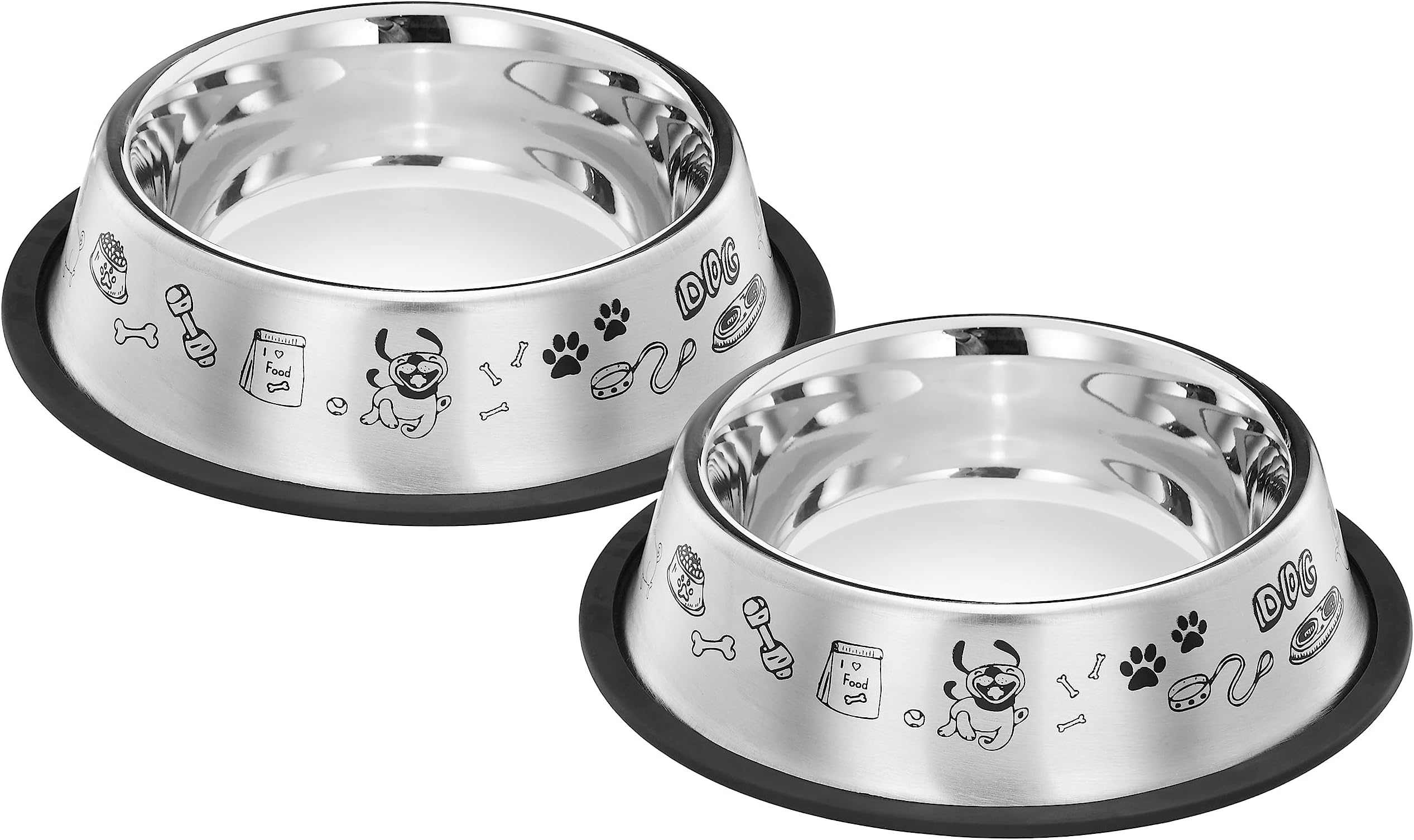 Pet Clean Dog Bowl, Stainless Steel Food and Water Feeding Bowl for