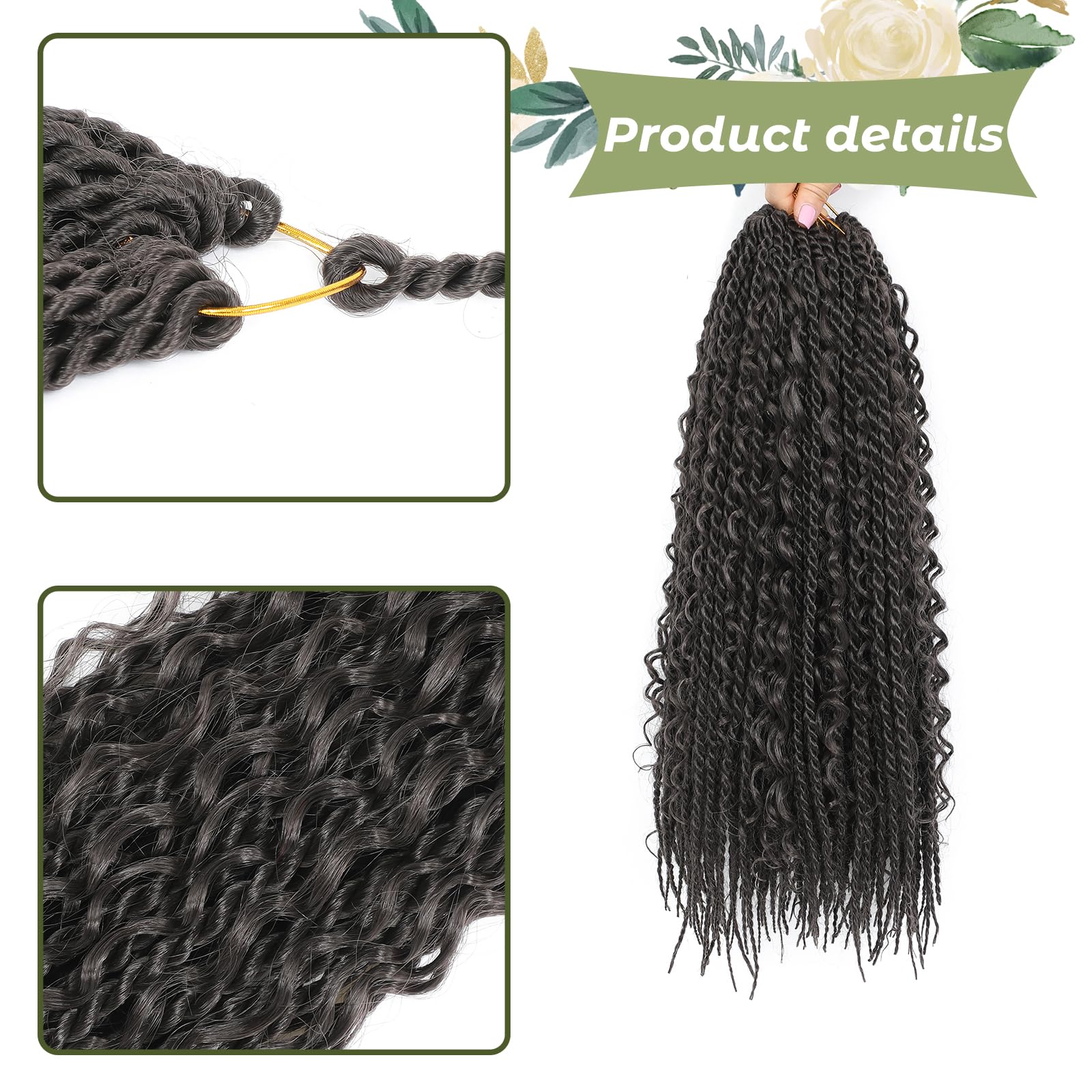 Boho Senegalese Twist Crochet Hair 8 Packs Pre Looped Goddess Island Passion Twist Crochet Braids Hair Extensions for Black Women (4# - Image 4