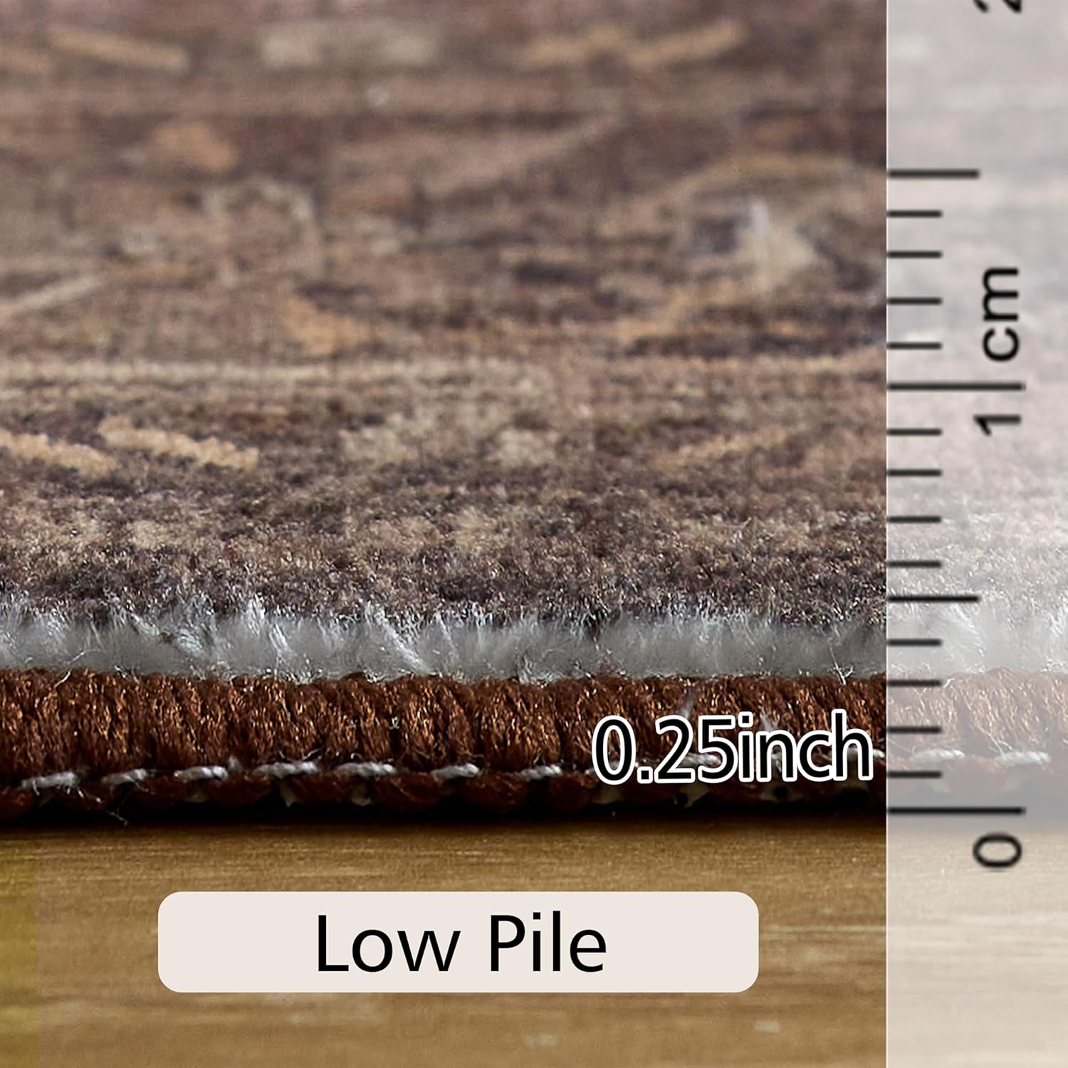 LAISE 6x9 ft Area Rug – Boho Indoor Rug, Machine Washable, Low Pile, Non-Slip, for Living Room, Bedroom, Dining, Home Office 6' x 9' (Rectangular) Rust Red