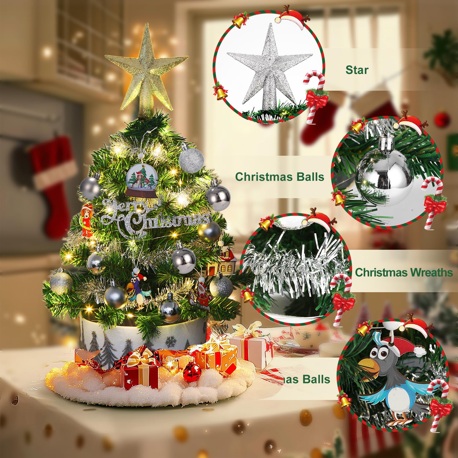 Kleine kunstkerstbomen Kerstversiering Kerst Kunstkerstboom met sneeuw