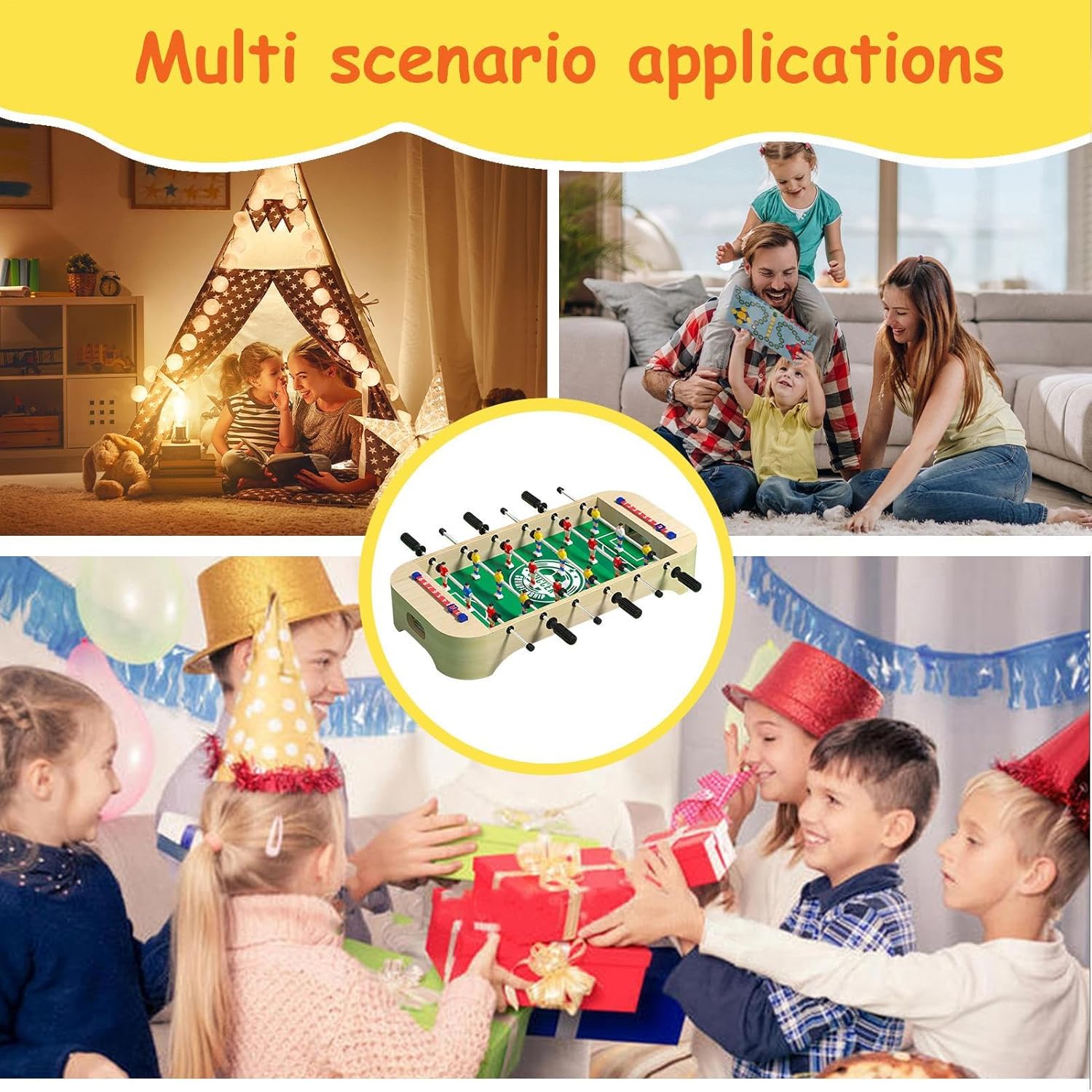 Interactive Soccer Table, Desktop Football Board, Kids Game with Manual Score Feature, Compact Set with Durable Build, Game Toy, Tabletop for Thanksgiving and Party