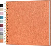 Vista 48 de Álbum de fotos autoadhesivo para scrapbook, páginas grandes, libro de recortes de lino, con capacidad para fotos de 2 x 3, 4 x 6, 5 x 7, 8 x 10