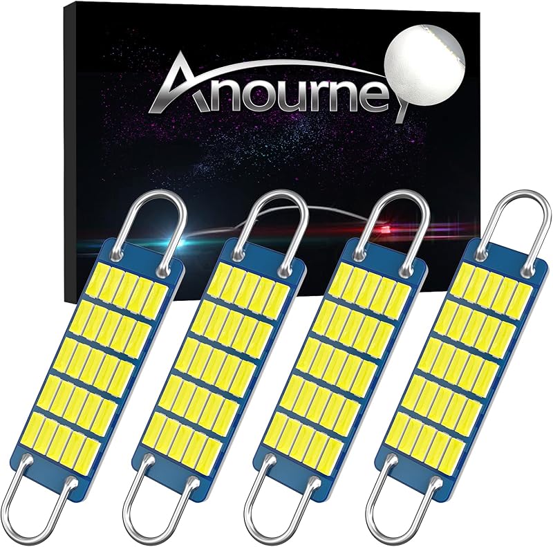 Lâmpada LED festoon 561/562 Anourney 25 SMD 4014, 44 mm, luz branca – Pacote com 4