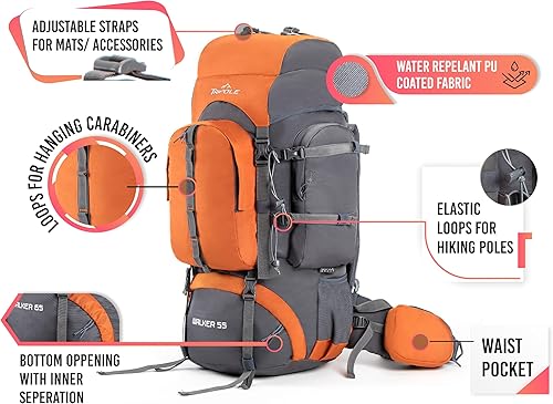Miniatura 4 de Tripole Mochila Walker de 65 litros  Marco interno con varilla de metal  Cubierta de lluvia  Apertura inferior  Sección para portátil