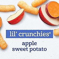Vista 4 de Gerber Stage 3 Snacks de comida para bebés, Apple Sweet Potato Lil' Crunchies, Snacks para bebés, Alimentación guiada por el bebé, Pack de 6