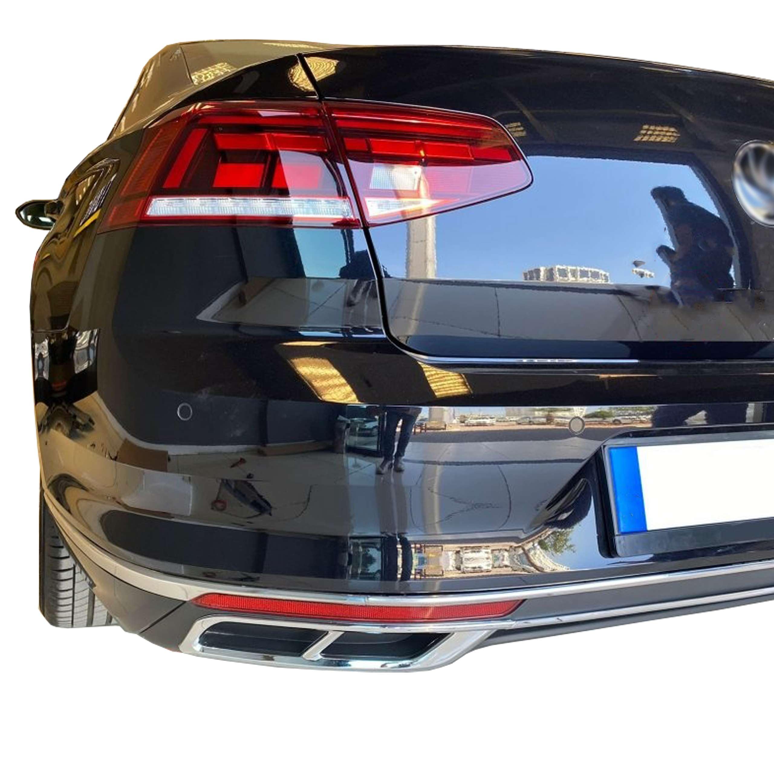 INLY Lamas de escape en acero inoxidable cromado compatibles con Passat B8 (a partir de 2019)