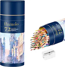 72 lápis de cor para livros de colorir adultos, núcleo macio, lápis de desenho de arte para artistas, crianças, iniciantes, conjunto de lápis de colorir com apontador para colorir, esboçar,