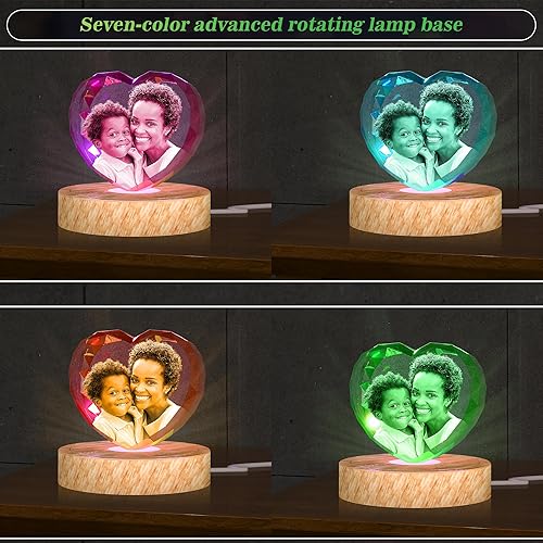 Miniatura 5 de Foto de cristal 3D personalizada, regalos para padre, papá, mamá, ella, mujer, esposa, él, marido, imagen 3D personalizada, cumpleaños, aniversario,