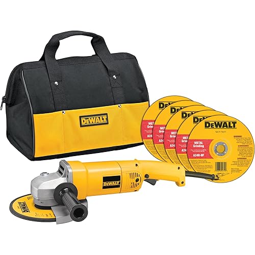 DEWALT Angle Grinder Tool Kit with Bag and Cutting Wheels, 7-Inch, 13-Amp (DW840K), full size