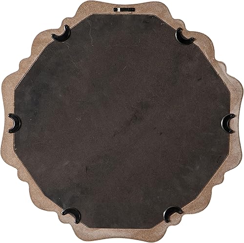 Miniatura 7 de Espejos redondos rústicos festoneados blancos para decoración de pared de sala de estar de 15.7 pulgadas, espejo de tocador circular de madera