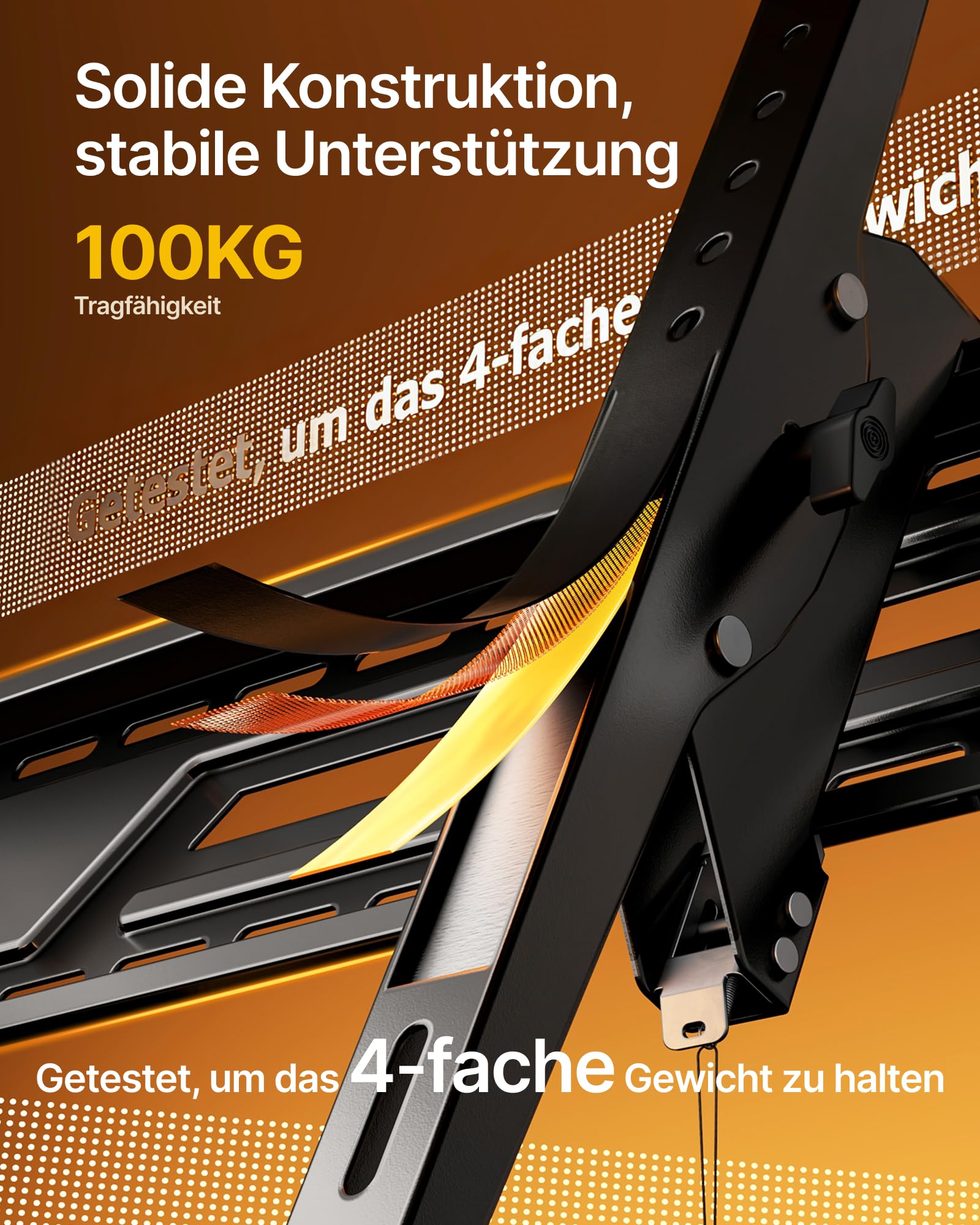 monTEK Ultradünn TV Wandhalterung für 50–100 Zoll LCD/LED/Plasma | Neigbar, Bis zu 100kg Tragkraft, Verstellbare Zugschnüre, Max. VESA 900x600