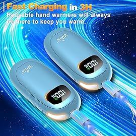 Hand Warmers Rechargeable-Electric Hand Warmers, Max 16 Hrs Warmth Up to 127, LED Display & Flashlight, Dual-Side Heating Portable Heater, Hunting Camping Essentials, Gifts for Men Women Raynauds