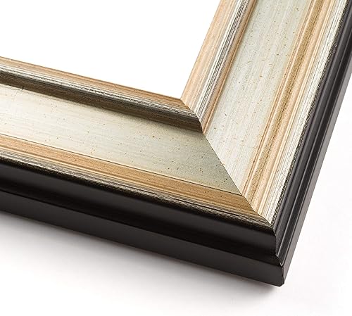 Miniatura 3 de Marco Plein Aire de 29 x 29 pulgadas de ancho, color dorado y plateado, de madera maciza, colección Módena, completo con plexiglás acrílico UV,