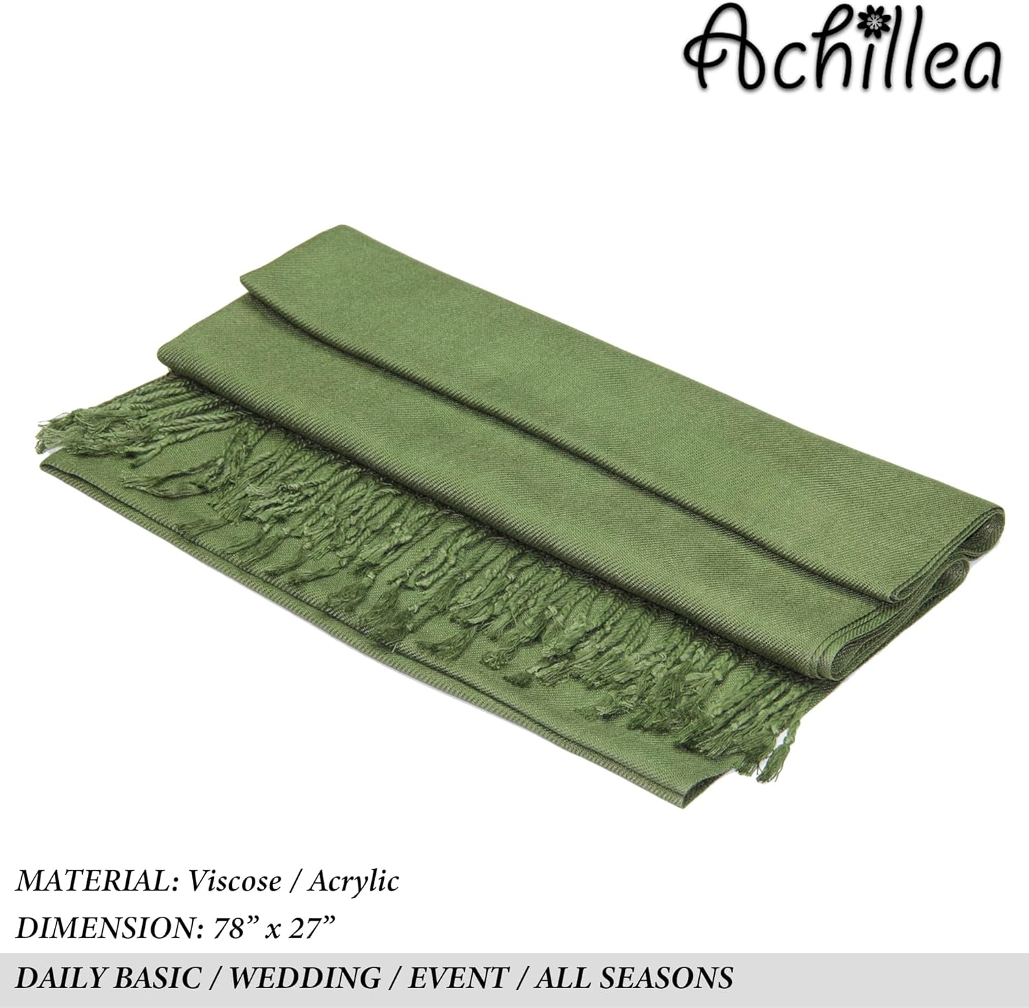 Achillea Soft Silky Pashmina Scarf for Women – Shawl Wrap for Evening Dresses, Bridesmaids, Weddings & Everyday Wear - Image 7