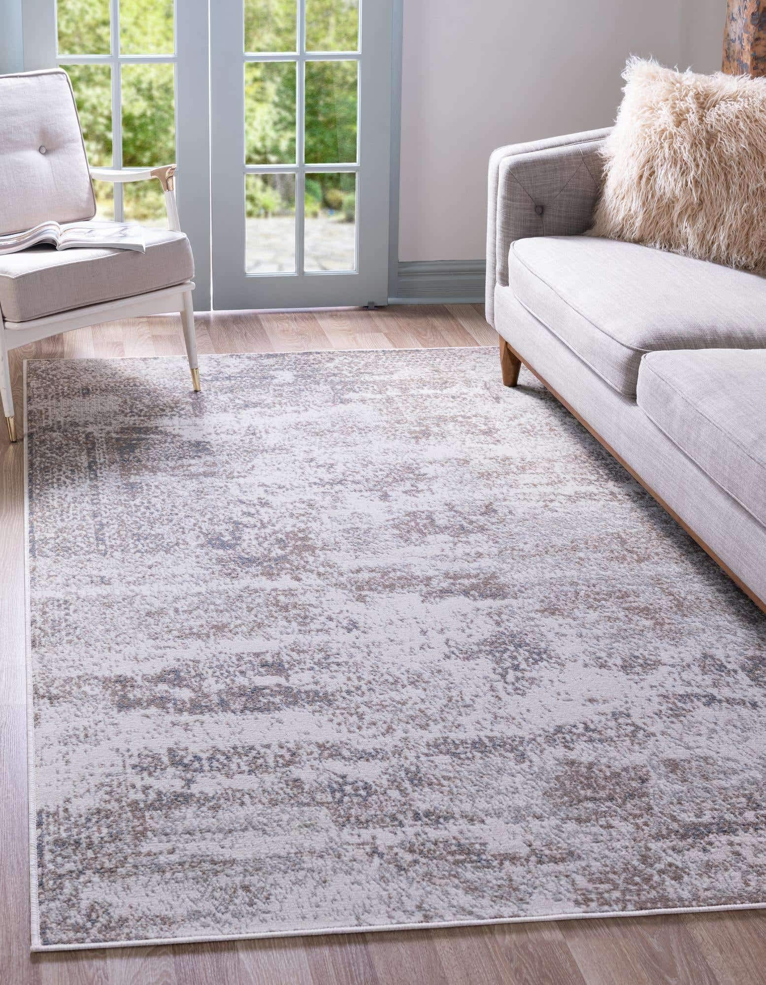 Unique Loom Tuareg Collection Vintage Distressed Traditional Cream Round Rug (8' 0 x 8' 0)