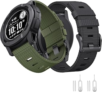 for Garmin Instinct Watch Band, Rugged Nylon Replacement Strap for Instinct 2 Instinct 3 45mm, Compatible with Garmin Instinct Solar, Tactical, Tide Esports, Sport Outdoor Work Use Replacement Band