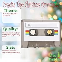 Vista 2 de Tree Buddees Cinta de casete retro adornos únicos de Navidad - Personalizable