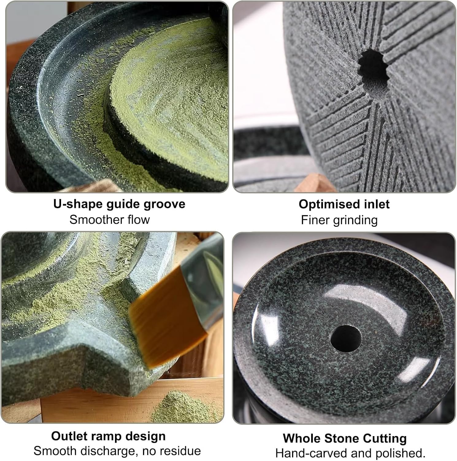 Stone Grain Mill,Stone Mill Hand Cranked Tea Powder Grinder,Small Matcha Tea Powder Grinding Machine,Stone Mill Grinder, for Grind Dry and Wet Foods for Grains,Beans and Barley