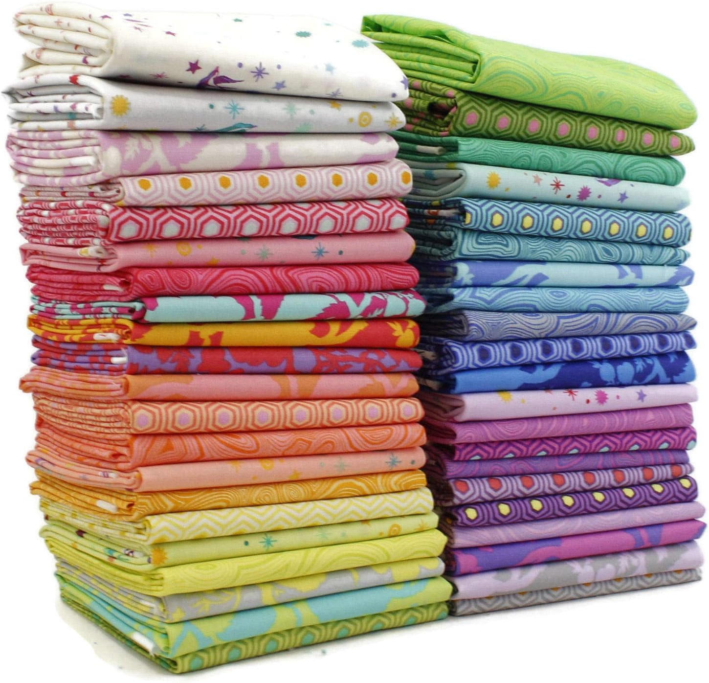 True Colors 2020 Fat Eighth Bundle (39 Pieces) by Tula Pink for Free Spirit 9 x 21 inches (22.86 cm x 53.34 cm) Fabric cuts DIY Quilt Fabric
