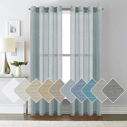 Sheer Teal Curtains Amazon Com