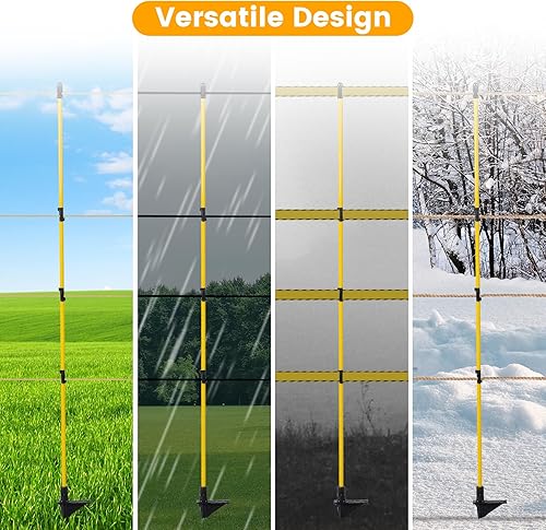 Miniatura 6 de Postes de valla de fibra de vidrio de 45 pulgadas  10 piezas, postes de valla eléctrica, postes de valla eléctrica temporales para césped de jardín