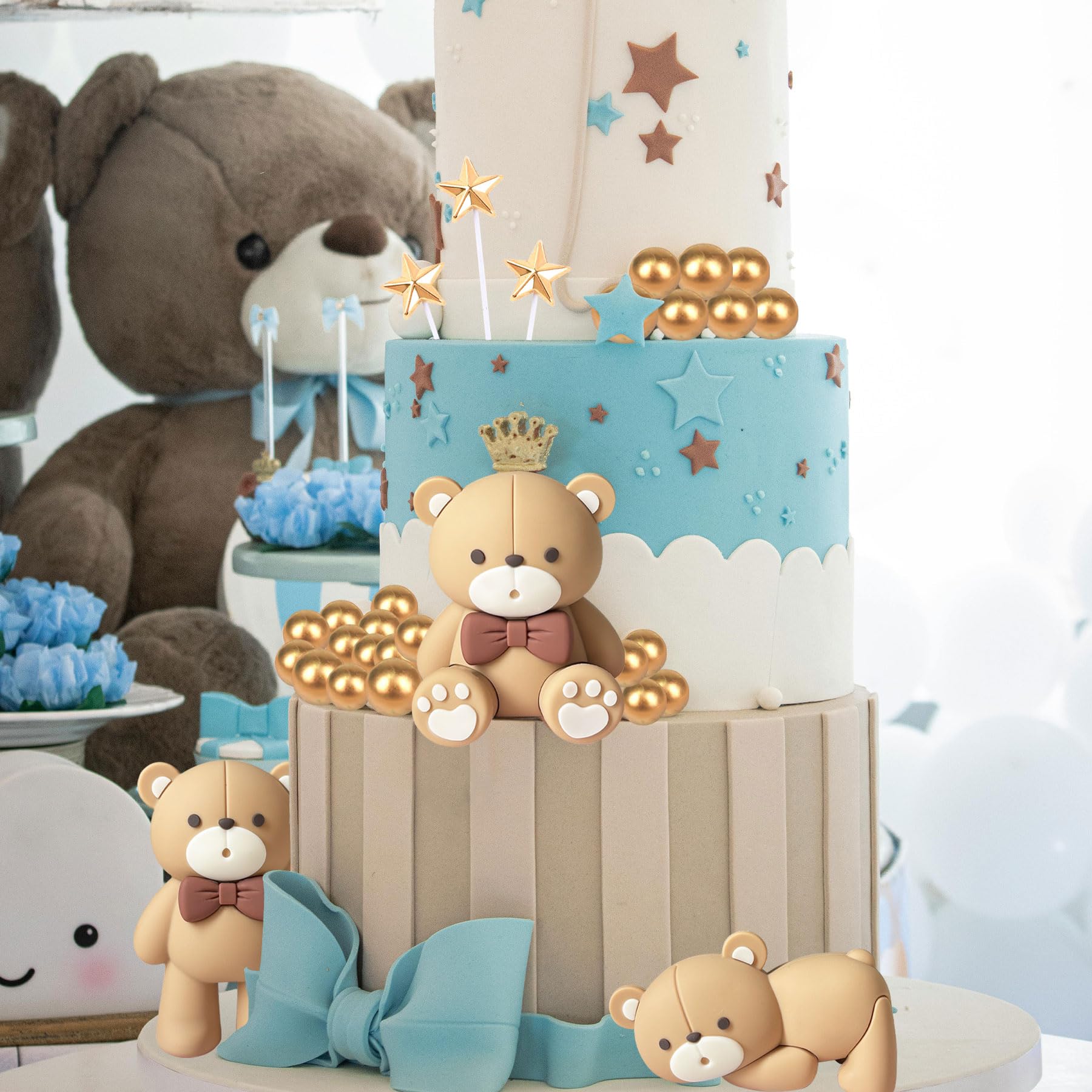 Winnie The Pooh Cake Topper 19PCS Brown Bear Cake Topper Set - Baby ...