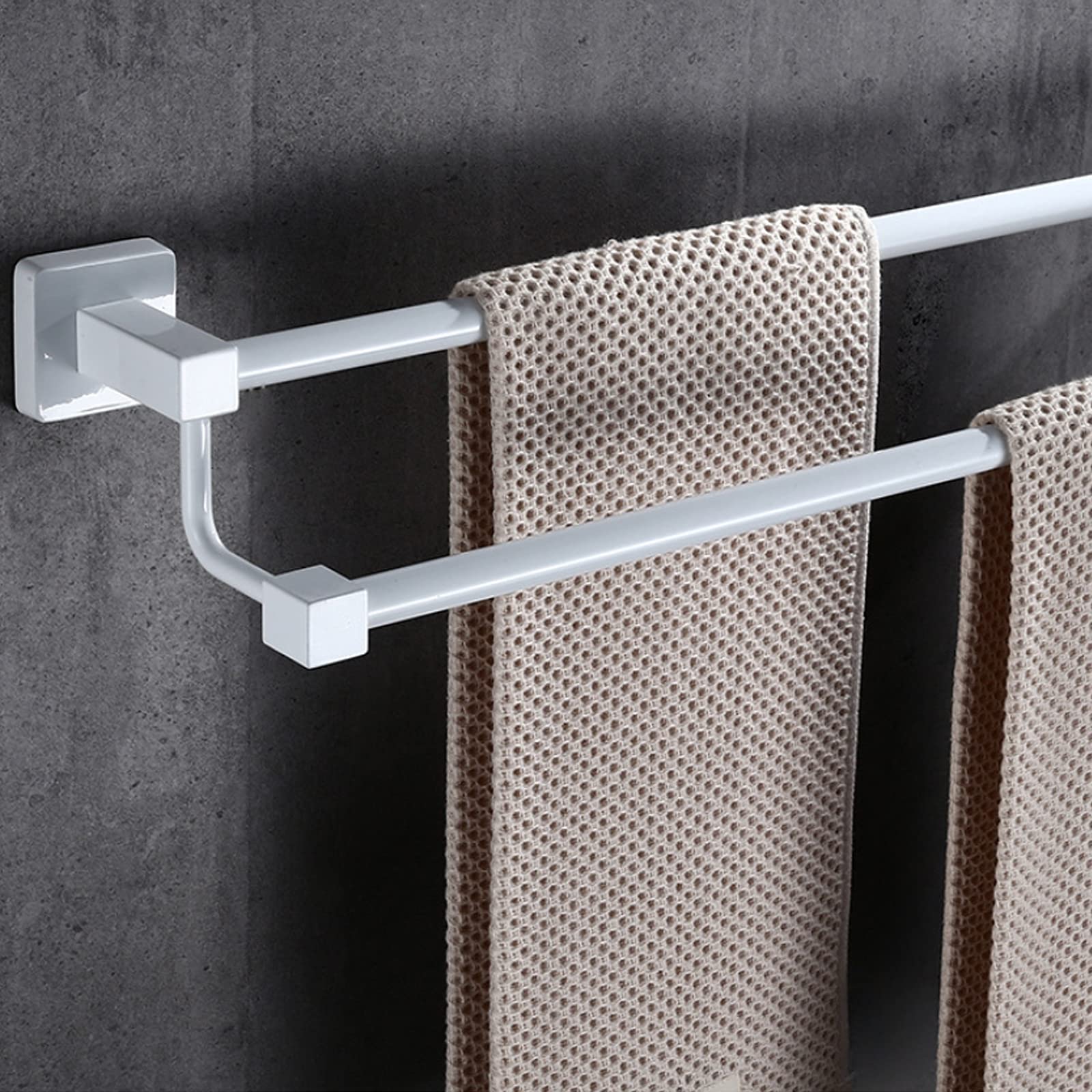 LYGXWJFC Toallero Toallero Doble, Montado en la Pared, Toallero de Aluminio, Toallero para baño, Resistente, /60 cm