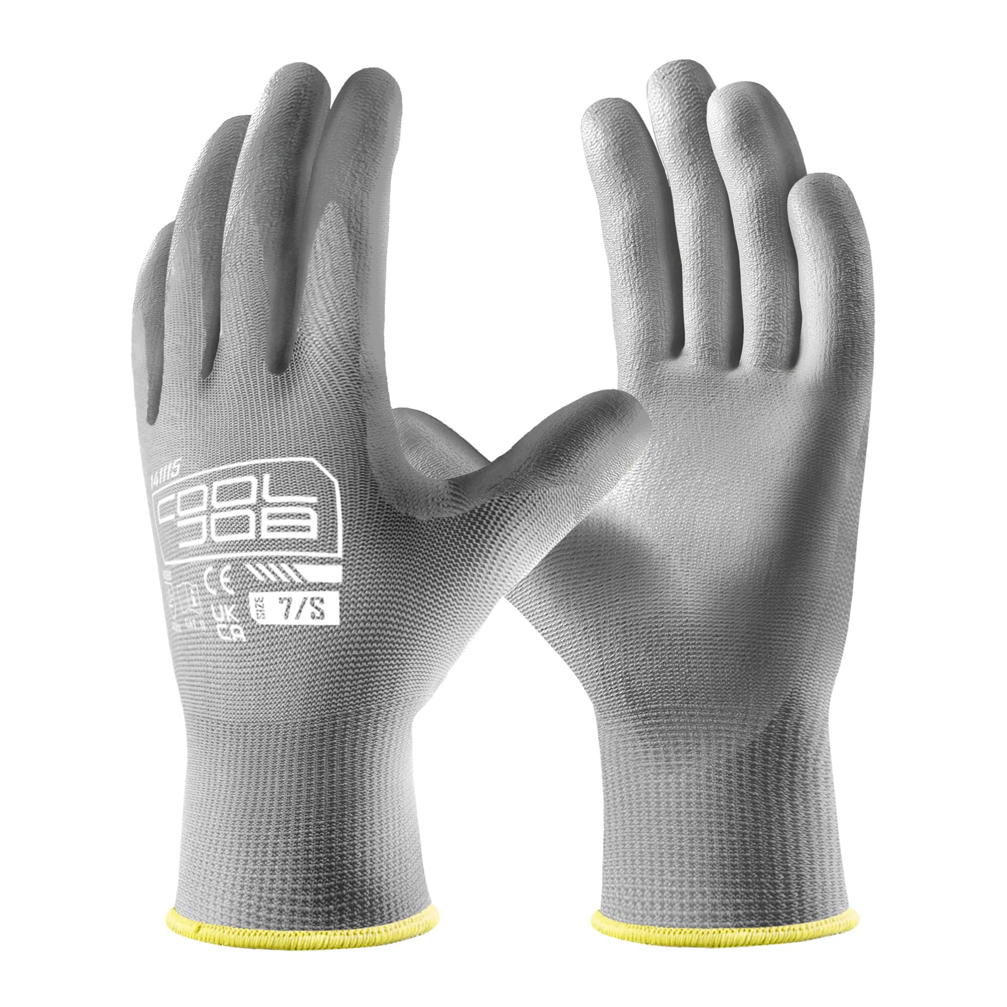 COOLJOB 12 works Safety Work Gloves Pack Bulk with Grip PU Coating