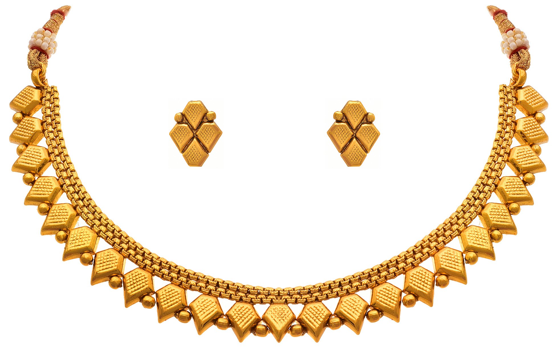 JFL - Traditional and Ethnic One Gram Gold Plated Designer Necklace Set with Earring for Girls & Women (B073TWN4QT) Amazon Price History, Amazon Price Tracker