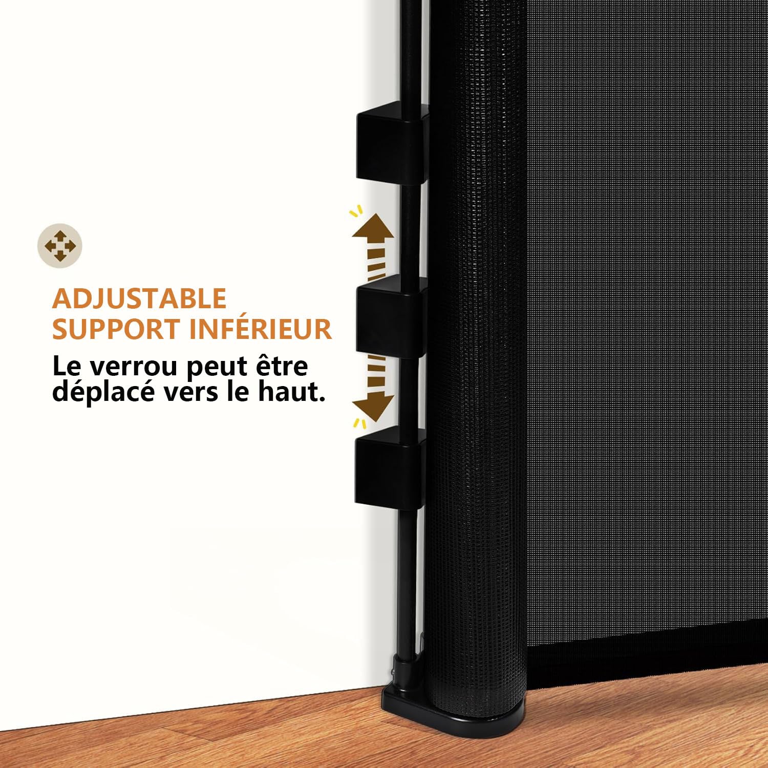 Barrière de Sécurité pour Enfant et Chien, 1.5M/3M/5M, Renforcement en Fibre de Verre, Noir