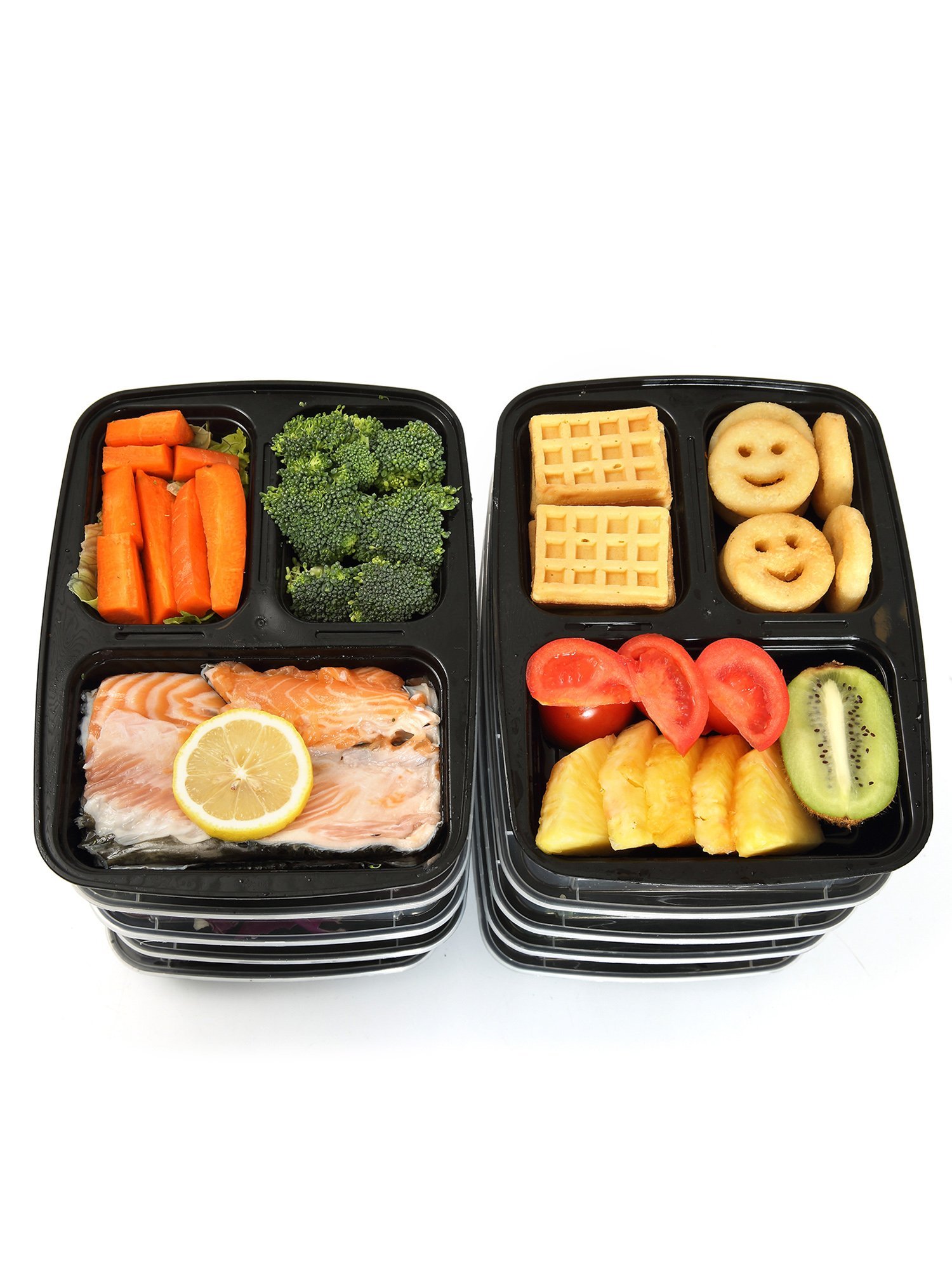 Pactiv 10Piece Newspring 3 Compartment Bento Lunch Boxes with Lids