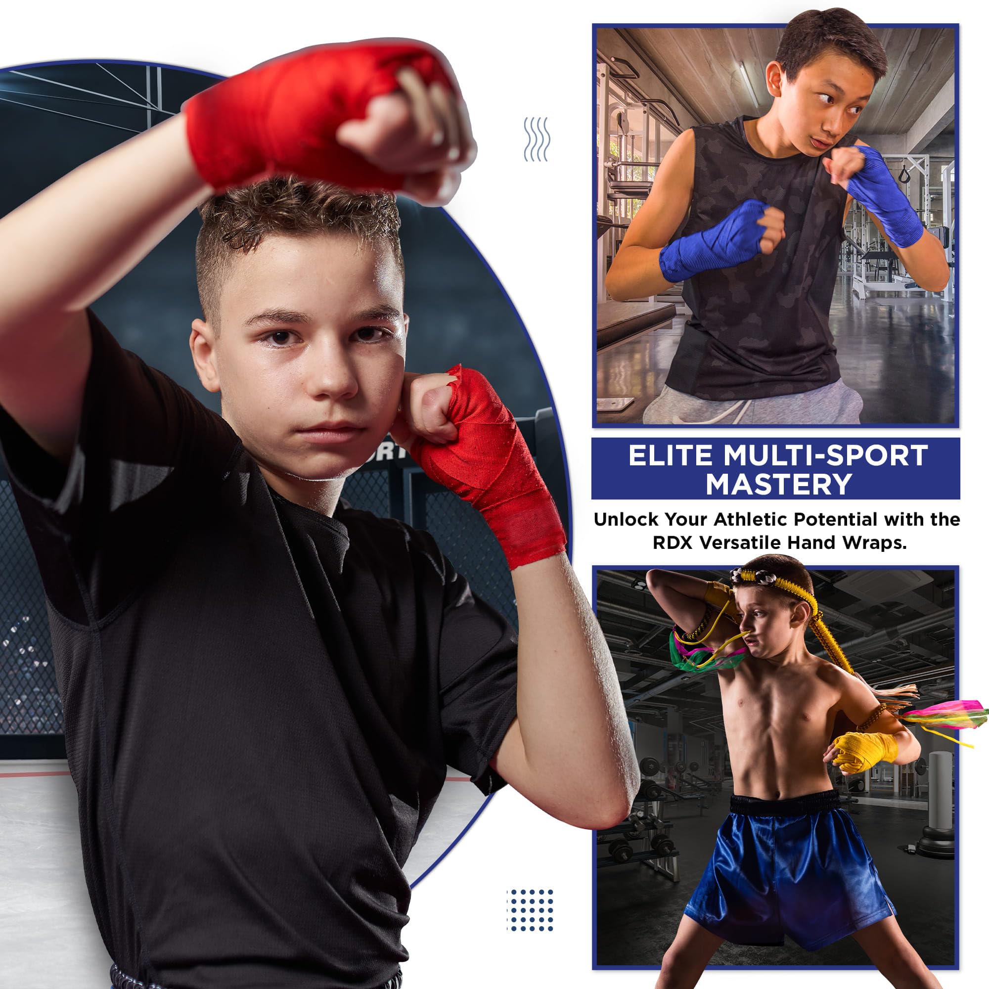 RDX Vendas Boxeo Guantes Interiores Protector Muay Thai MMA Kick Boxing Entrenamiento Hand Wraps