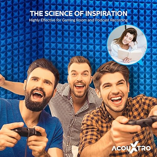 Miniatura 9 de Paneles de espuma acústica con autoadhesivo, 24 piezas, 12 x 12 x 2 pulgadas, paneles de espuma absorbentes de aislamiento acústico insonorizado,