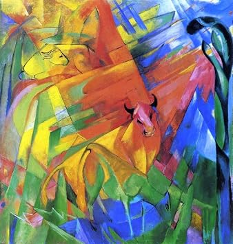 Art Oyster Franz Marc Animals in Landscape Also Known as Painting with Bulls - 20" x 20" Premium Canvas Print