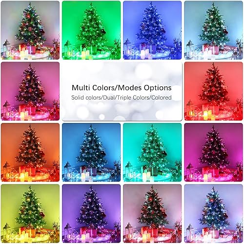 Miniatura 7 de BrizLabs Guirnalda de luces de Navidad  cadena de luces de Navidad 269 pies 800 luces LED blancas frías y multicolor de Navidad con temporizador