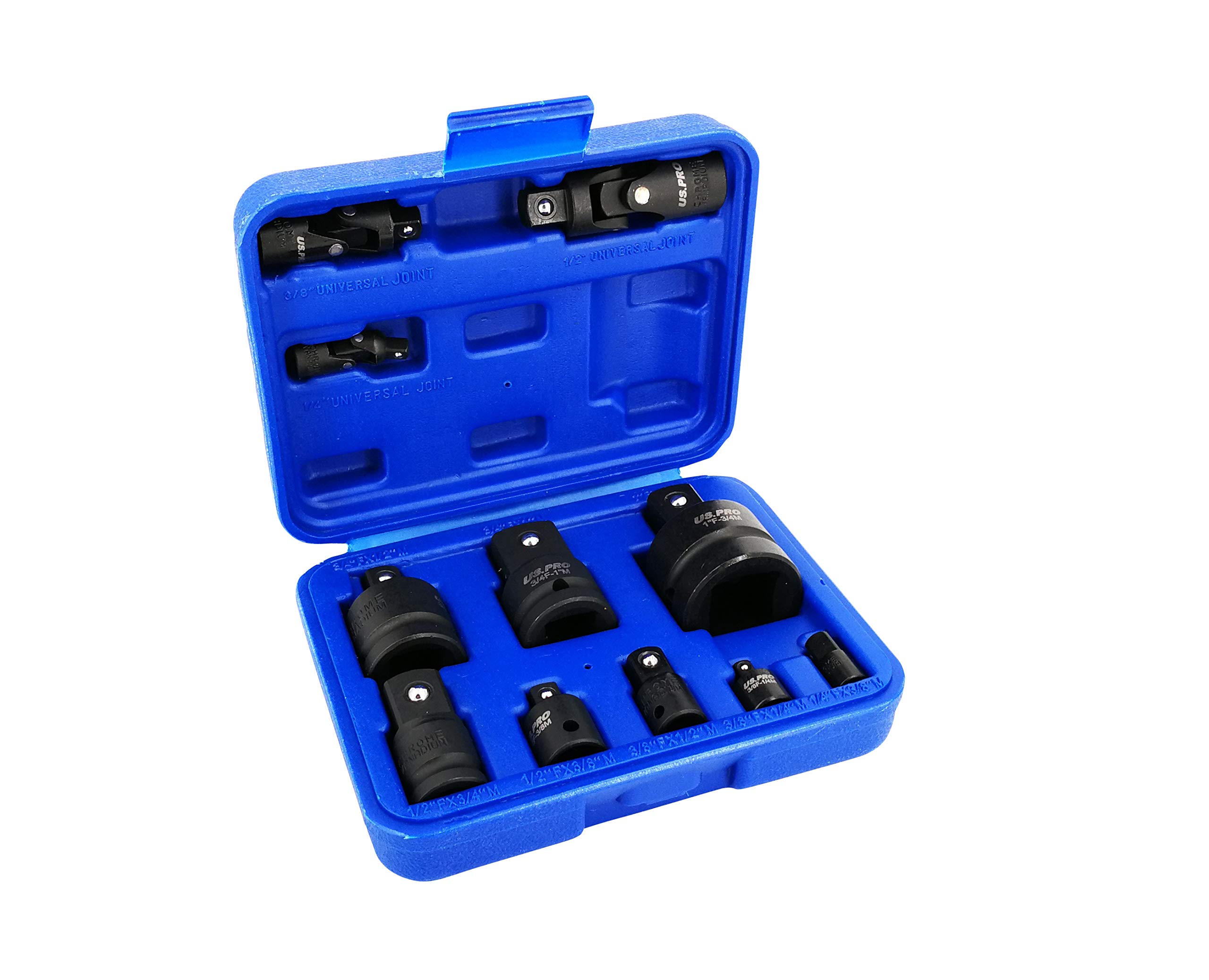 Us Pro 11Pc Impact Socket Adaptor Adapter & Universal Joint Converter Set 1696