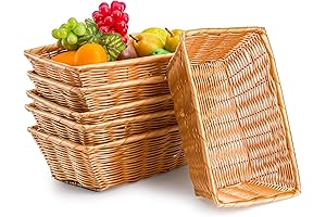 Coloch 6 Pack Wicker Woven Bread Baskets