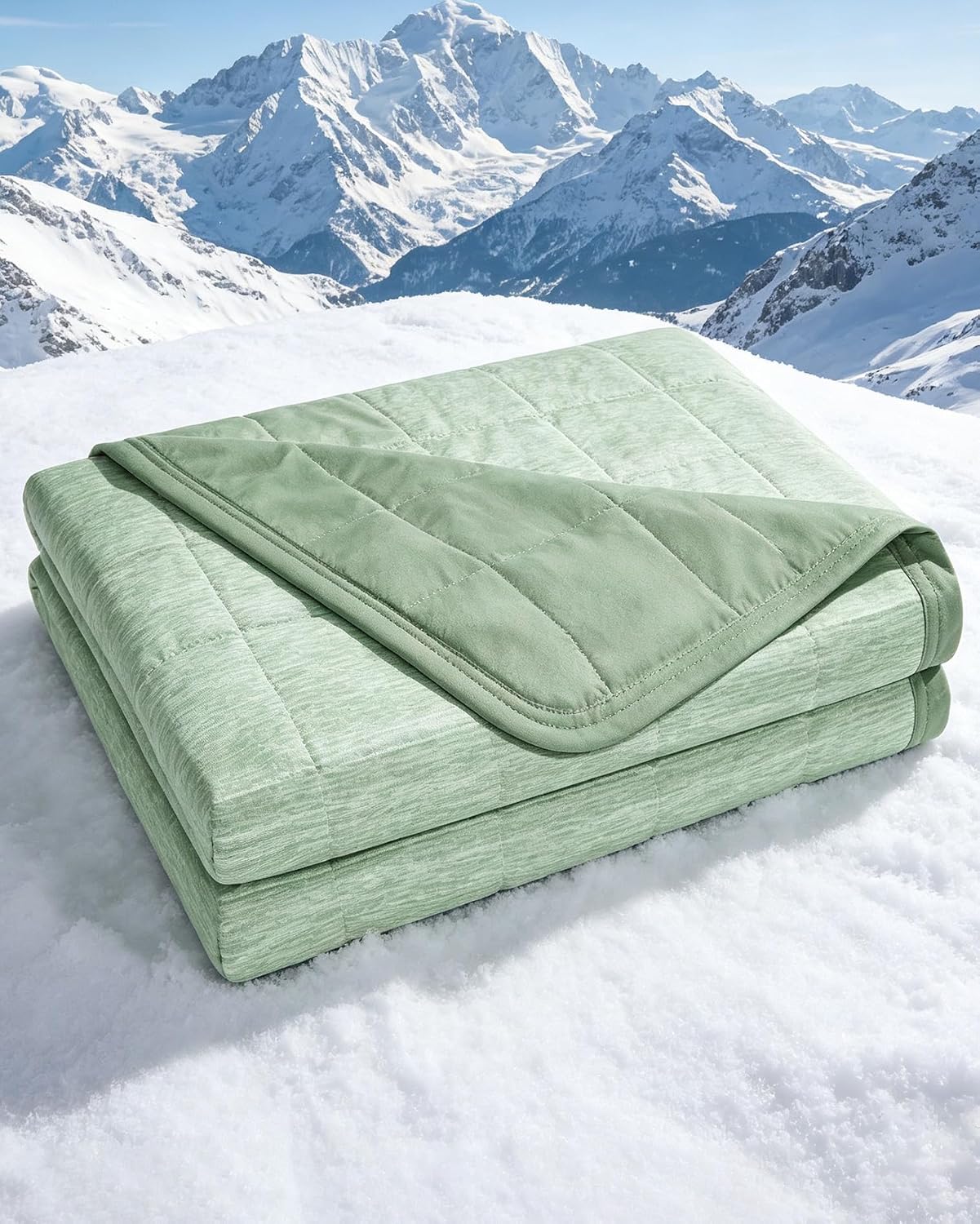 Panku Cooling Blanket for Night Sweats, Q-Max 0.5 Super Ice Cooling Blanket for Summer Hot Sleeper with Bed Sofa Green Queen 80"x90"