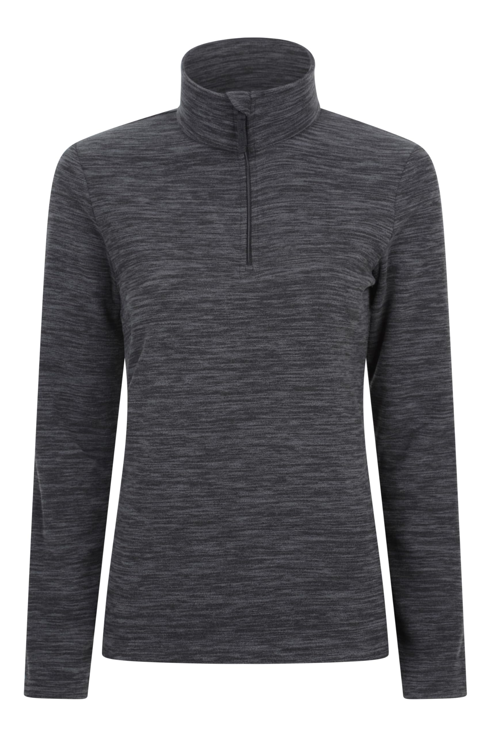 Mountain Warehouse Women's Jet Black Snowdon Fleece Top - Warm Pullover, Lightweight Sweater, Half Zip, Breathable & Quick Drying - Spring Summer, Walking, Travel Size 18