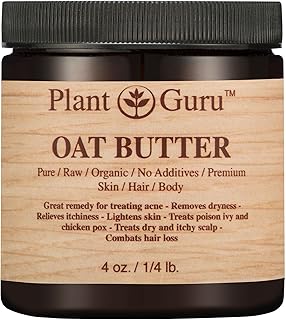 Oat Body Butter 4 oz. 100% Pure Raw Fresh Natural Cold Pressed. Skin Body and Hair Moisturizer, DIY Creams, Balms, Lotions, Soaps.