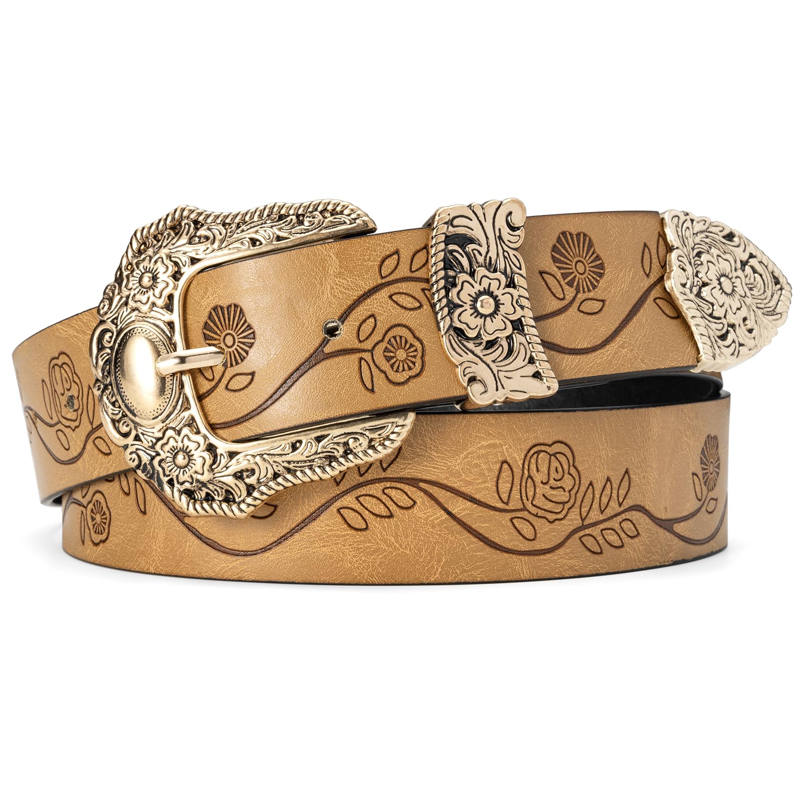 Vintage Ladies Western Belt for Women Adjustable Cowboy Cowgirl Belts for Jeans Dresses Pants