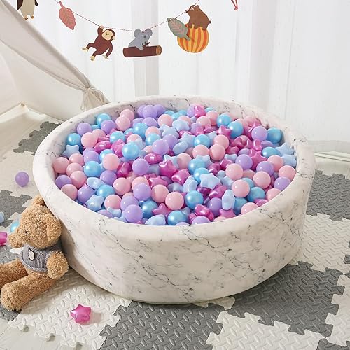 Miniatura 74 de STARBOLO Pelotas de estrella para niños pequeños, 100 unidades, estrellas de 2.55 pulgadas, sin ftalatos, sin BPA, no tóxicas, a prueba