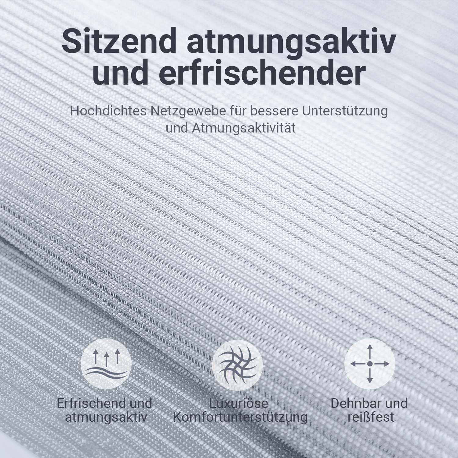 MELOKEA Bürostuhl Ergonomisch mit Verstellbare Kopfstütze, Schreibtischstuhl aus Mesh, Klappbare Armlehnen, Breites Sitzkissen, Wippfunktion, EN 1335 Computerstuhl, Bürostuhl 200 KG, Desk Chair, Grau